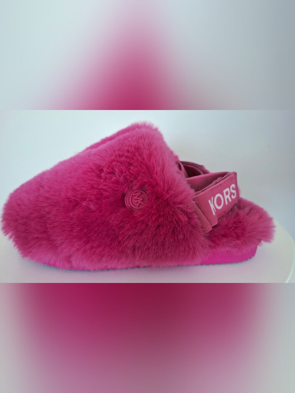 Michael Kors Elsie Faux Fur Slingback Slippers Pink 6 - Picture 12 of 12